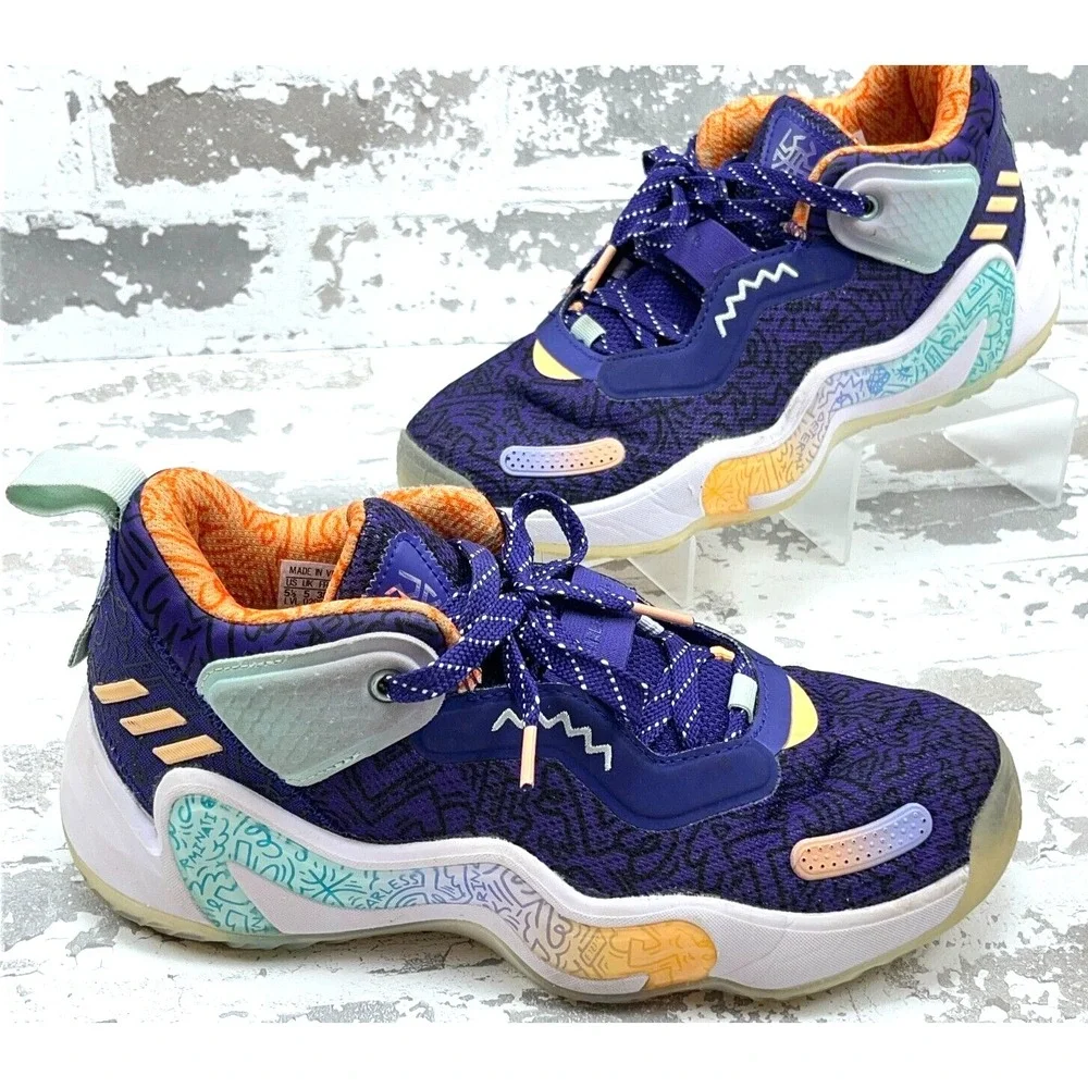 Adidas D.O.N Issue #3 Jazz Purple Yellow Donovan Mitchell‎ DON Sneaker Size 5.5